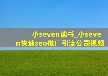 小seven读书_小seven(快速seo推广引流公司)视频