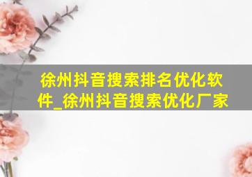 徐州抖音搜索排名优化软件_徐州抖音搜索优化厂家