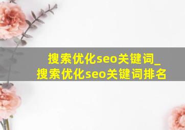 搜索优化seo关键词_搜索优化seo关键词排名