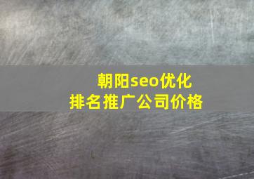 朝阳seo优化排名推广公司价格