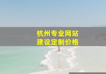 杭州专业网站建设定制价格