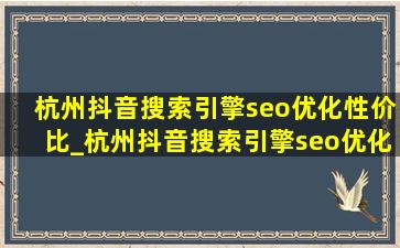 杭州抖音搜索引擎seo优化性价比_杭州抖音搜索引擎seo优化价位