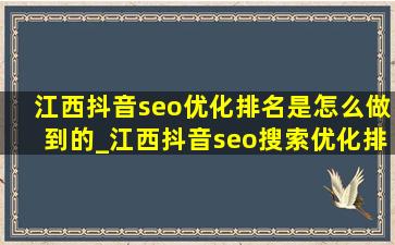 江西抖音seo优化排名是怎么做到的_江西抖音seo搜索优化排名