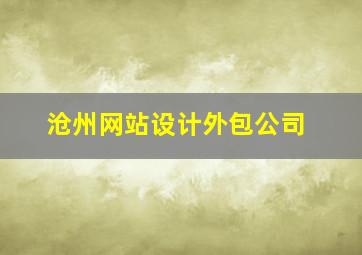 沧州网站设计外包公司