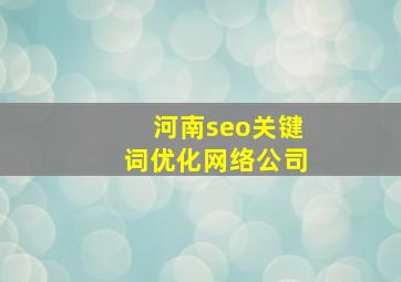 河南seo关键词优化网络公司