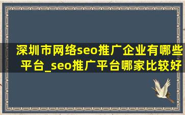 深圳市网络seo推广企业有哪些平台_seo推广平台哪家比较好