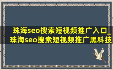珠海seo搜索短视频推广入口_珠海seo搜索短视频推广黑科技