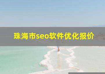 珠海市seo软件优化报价
