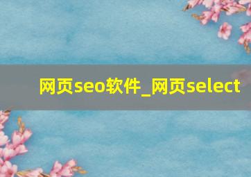 网页seo软件_网页select