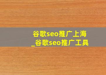 谷歌seo推广上海_谷歌seo推广工具