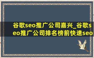 谷歌seo推广公司嘉兴_谷歌seo推广公司排名榜前(快速seo推广引流公司)