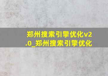 郑州搜索引擎优化v2.0_郑州搜索引擎优化