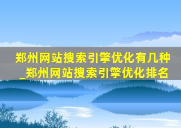 郑州网站搜索引擎优化有几种_郑州网站搜索引擎优化排名