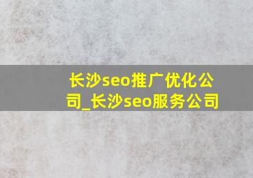 长沙seo推广优化公司_长沙seo服务公司