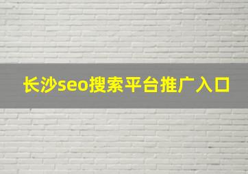 长沙seo搜索平台推广入口